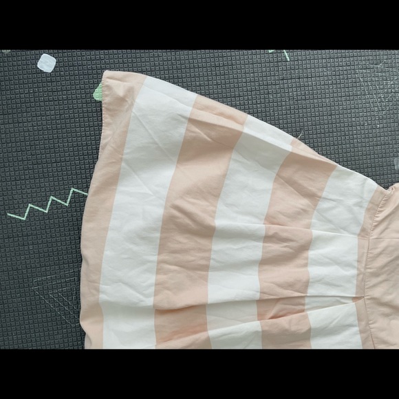 Gap Nude peachy Pink & white striped fit & flare summer dress size 0 - Picture 7 of 15